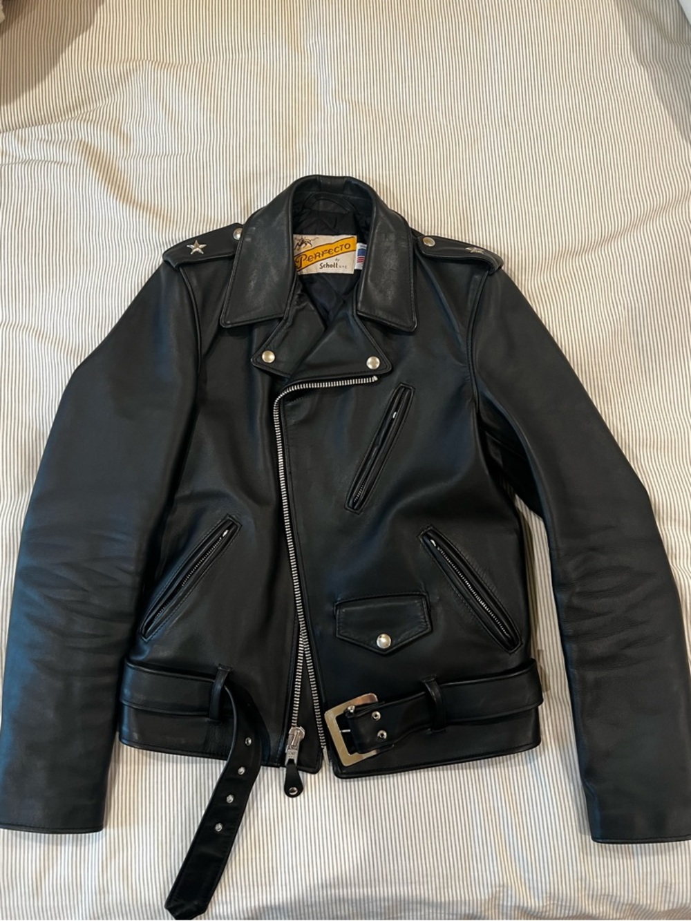 Schott NYC Perfecto 613s Black Leather Biker Jacket - Picture 2 of 14